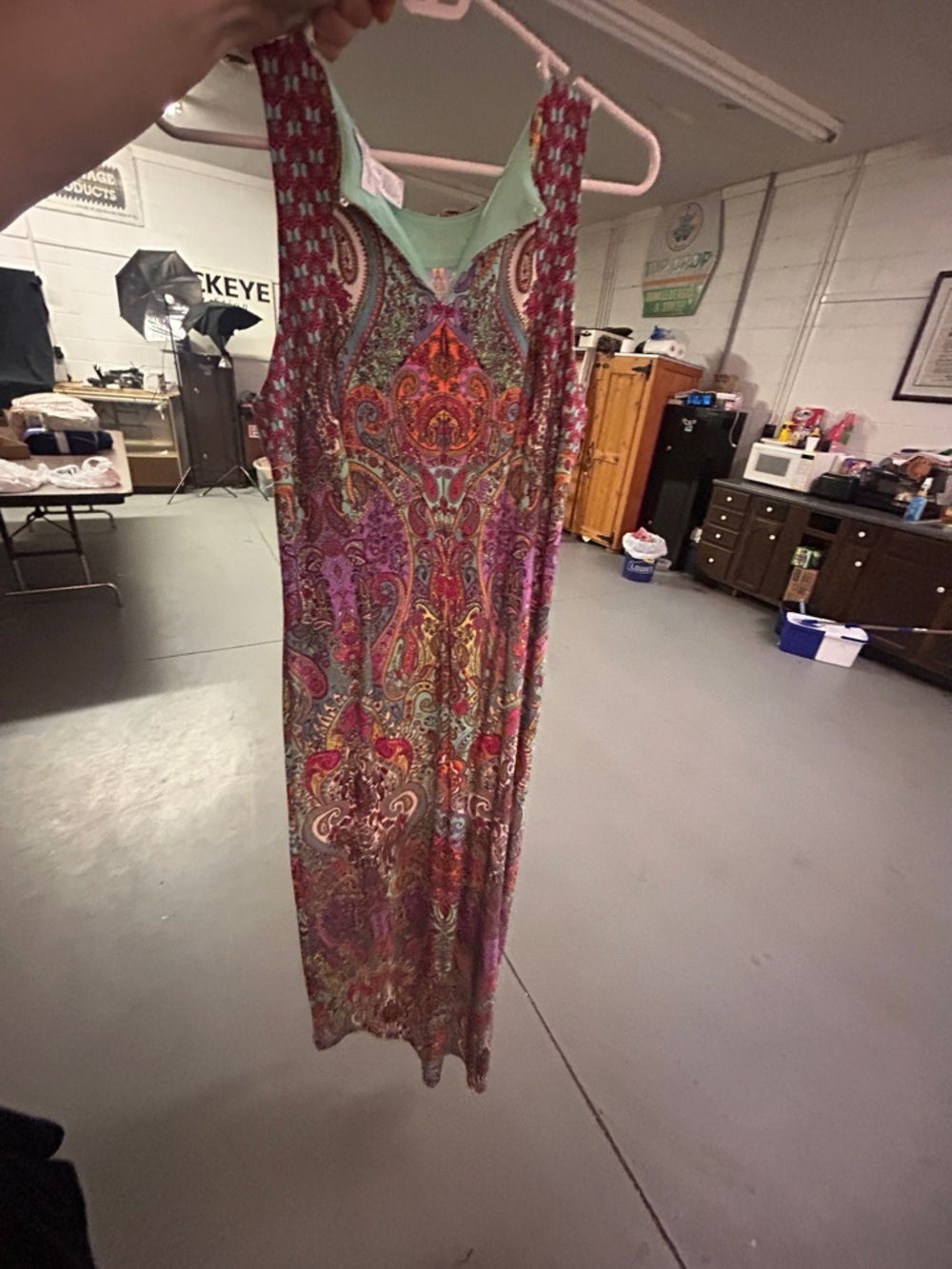 London Times Paisley-Print Sleeveless Midi Dress in Multi-Color